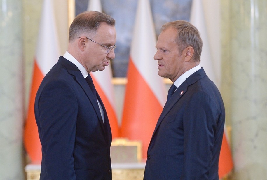 Prezydent Andrzej Duda (L) i premier Donald Tusk / 	Marcin Obara  /PAP