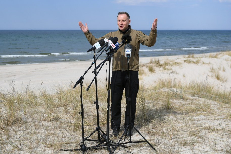Prezydent Andrzej Duda na konferencji w Ustce / 	Adam Warżawa    /PAP