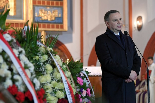 Prezydent Andrzej Duda na pogrzebie Jolanty Szczypińskiej / 	Adam Warżawa    /PAP