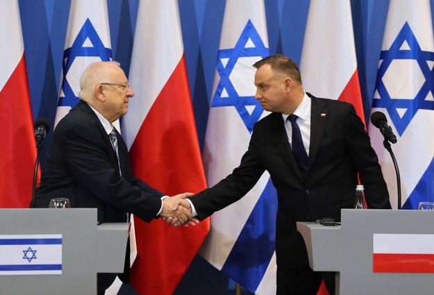 Prezydent Andrzej Duda  oraz prezydent Izraela Reuwen Riwlin / 	Andrzej Grygiel    /PAP