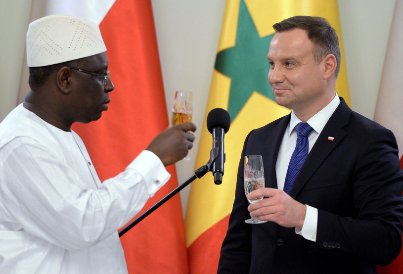 Prezydent Andrzej Duda oraz prezydent Senegalu Macky Sall /Jacek Turczyk /PAP