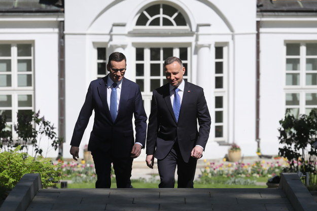 Prezydent Andrzej Duda (P) i premier Mateusz Morawiecki / 	Paweł Supernak   /PAP