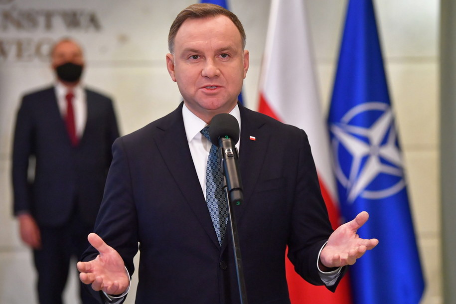 Prezydent Andrzej Duda po posiedzeniu BBN /Radek Pietruszka /PAP