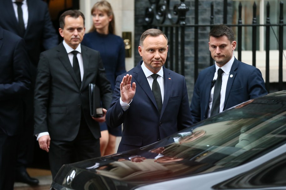 Prezydent Andrzej Duda po spotkaniu z Liz Truss /Adam Vaughan /PAP/EPA