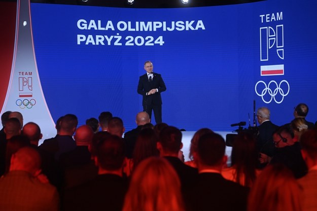 Prezydent Andrzej Duda podczas Gali Olimpijskiej w Warszawie /Piotr Nowak /PAP