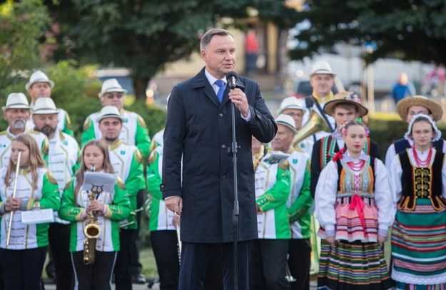 Prezydent Andrzej Duda podczas spotkania z mieszkańcami powiatu włodawskiego /Wojtek Jargiło /PAP