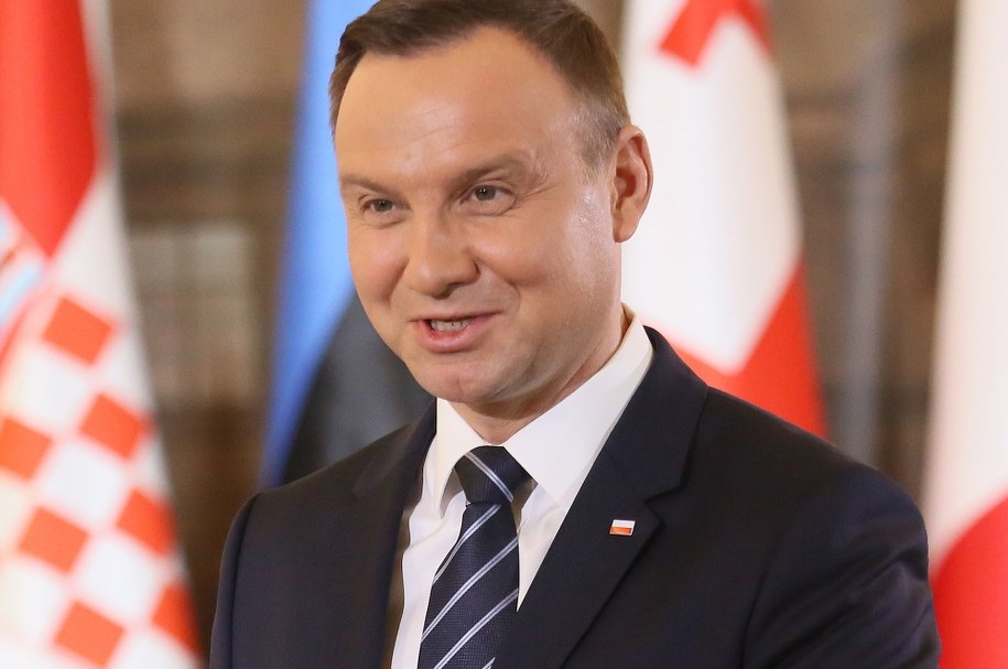 Prezydent Andrzej Duda podczas spotkania z ministrami spraw zagranicznych Grupy Wyszehradzkiej i Partnerstwa Wschodniego w Pałacu Prezydenckim. /Leszek Szymański /PAP