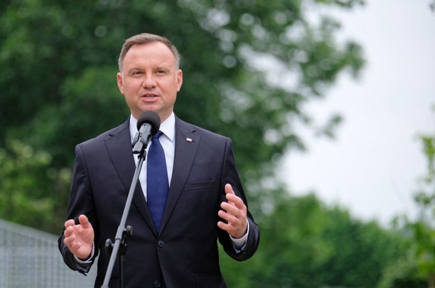 Prezydent Andrzej Duda podczas upamiętnienia 80. rocznicy pierwszego transportu polskich więźniów do KL Auschwitz / 	Andrzej Grygiel    /PAP