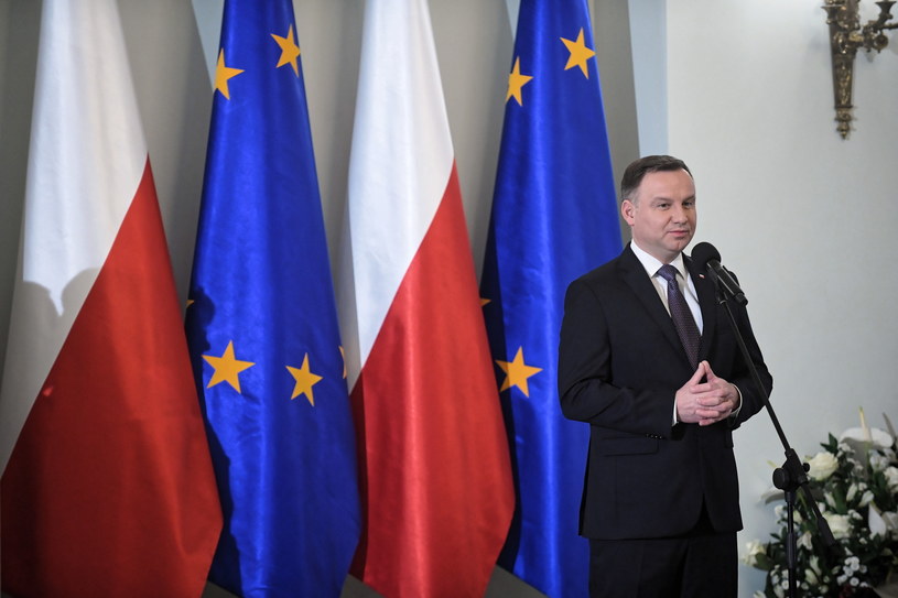 Prezydent Andrzej Duda podczas uroczystości w Pałacu Prezydenckim w Warszawie / 	Marcin Obara  /PAP