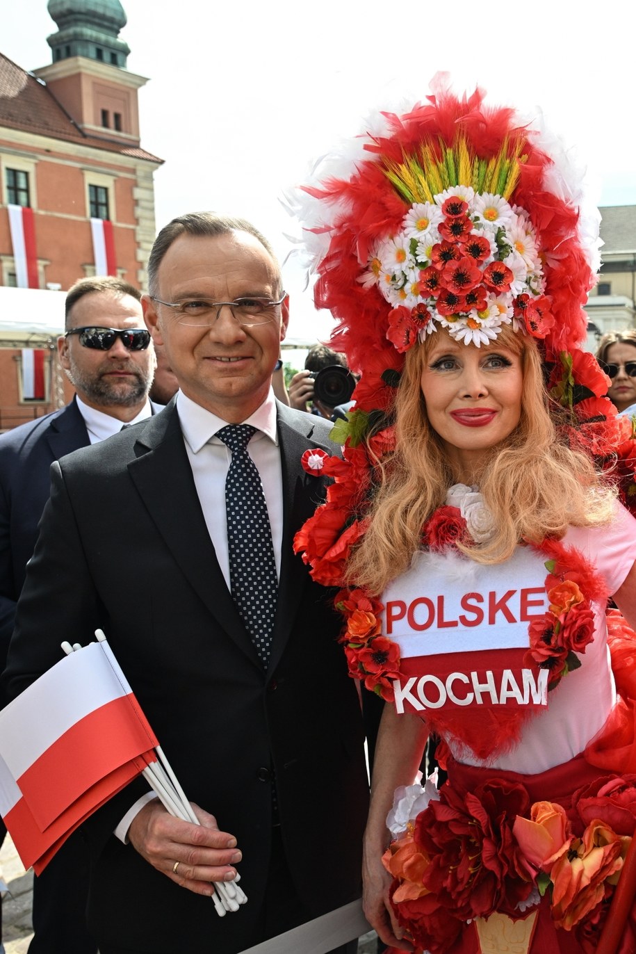 Prezydent Andrzej Duda podczas uroczystości w Warszawie / 	Radek Pietruszka   /PAP