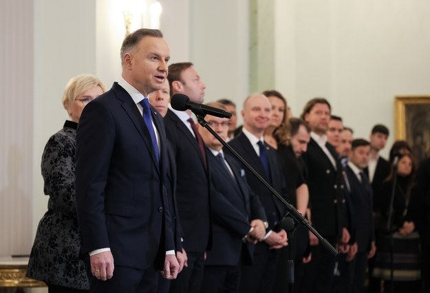 Prezydent Andrzej Duda podczas uroczystości zaprzysiężenia rządu Donalda Tuska /Paweł Supernak /PAP