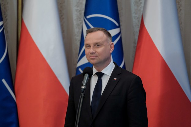 Prezydent Andrzej Duda podczas wypowiedzi dla mediów /Mateusz Marek /PAP