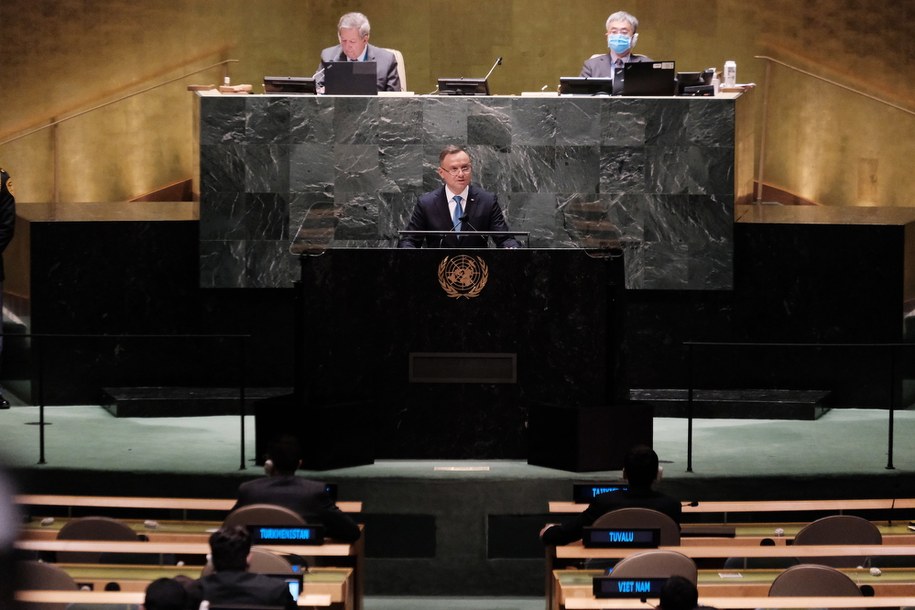 Prezydent Andrzej Duda podczas Zgromadzenia Ogólnego ONZ /SPENCER PLATT / POOL /PAP/EPA