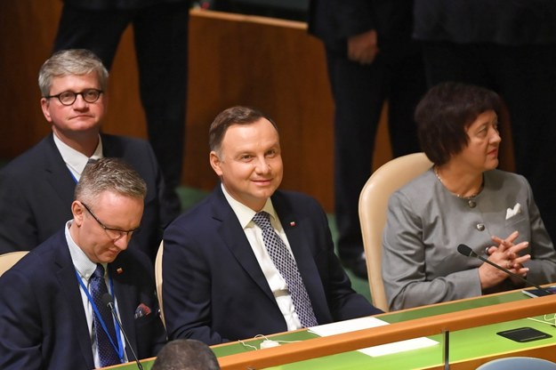 Prezydent Andrzej Duda, szef gabinetu Krzysztof Szczerski i szef BBN Paweł Soloch w Nowym Jorku /Radek Pietruszka /PAP