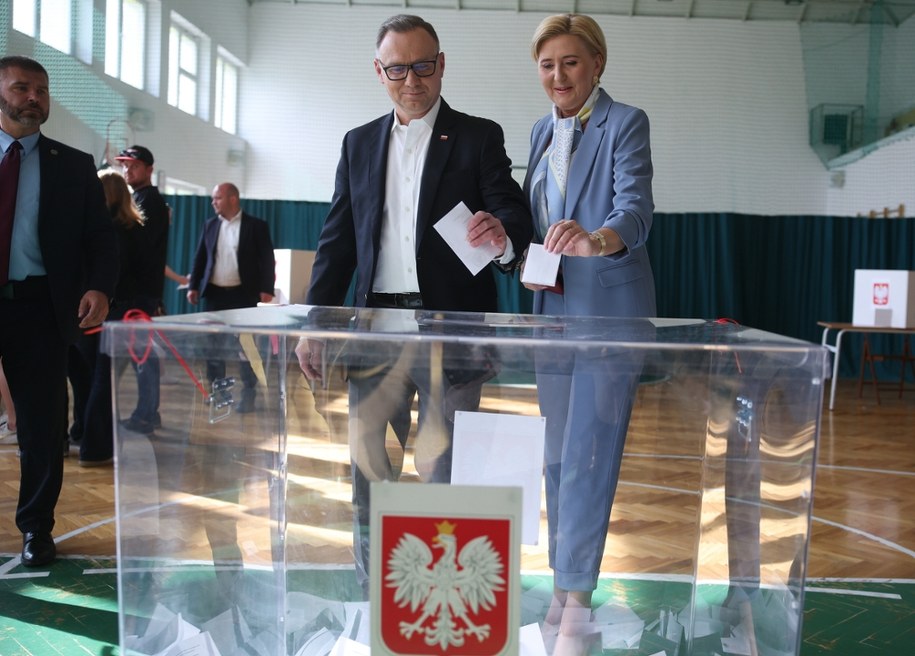 Prezydent Andrzej Duda wraz z pierwszą damą Agatą Kornhauser-Dudą //Łukasz Gągulski /PAP