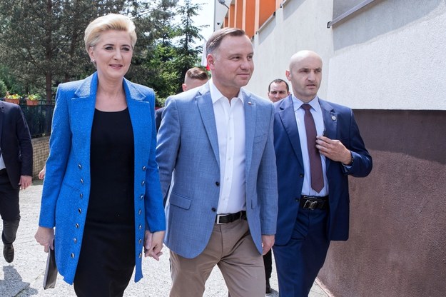 Prezydent Andrzej Duda z małżonką Agatą Kornhauser-Dudą //Łukasz Gągulski /PAP