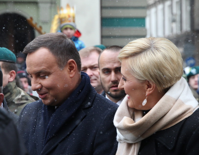 Prezydent Andrzej Duda z żoną Agatą Kornhauser-Dudą /Andrzej Grygiel /PAP