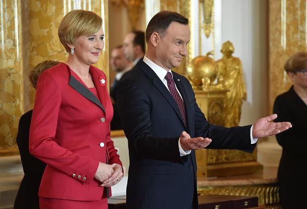 Prezydent Andrzej Duda z żoną Agatą Kornhauser-Dudą /PAP