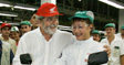 Prezydent Brazylii  Luiz Inacio Lula da Silva w fabryce Hondy /AFP