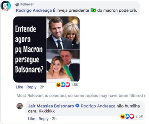 Prezydent Brazylii obraził żonę prezydenta Francji /Facebook /