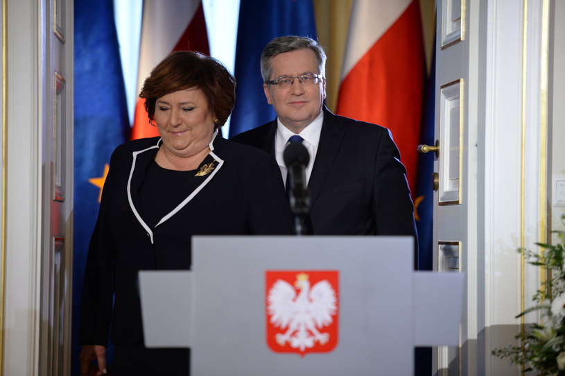 Prezydent Bronisław Komorowski z żoną Anną /Jacek Turczyk /PAP