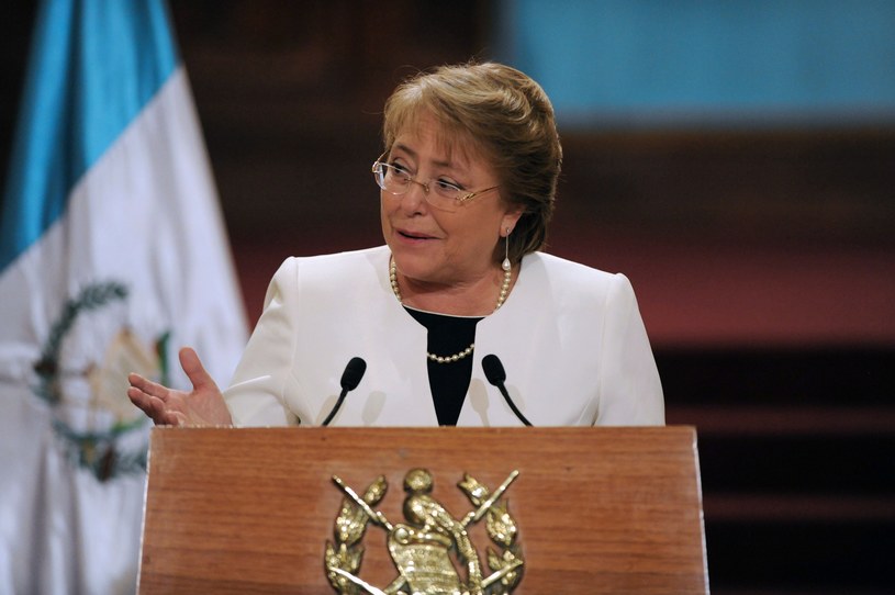 Prezydent Chile Michelle Bachelet podczas wizyty w Gwatemali /AFP