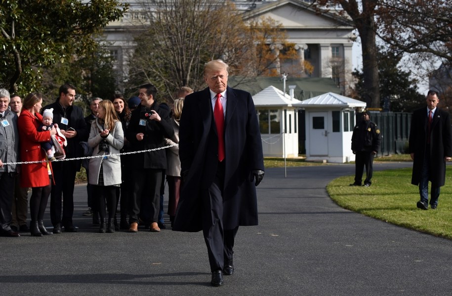 Prezydent Donald Trump podczas konferencji w Waszyngtonie /Olivier Douliery / POOL /PAP/EPA