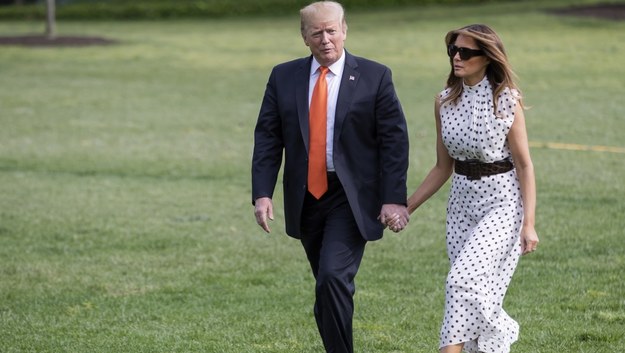 Prezydent Donald Trump z żoną Melanią /ERIK S. LESSER /PAP/EPA