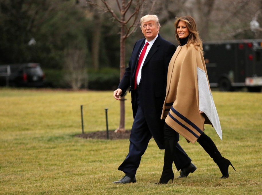 Prezydent Donald Trump z żoną Melanią /MARTIN H. SIMON / POOL /PAP/EPA