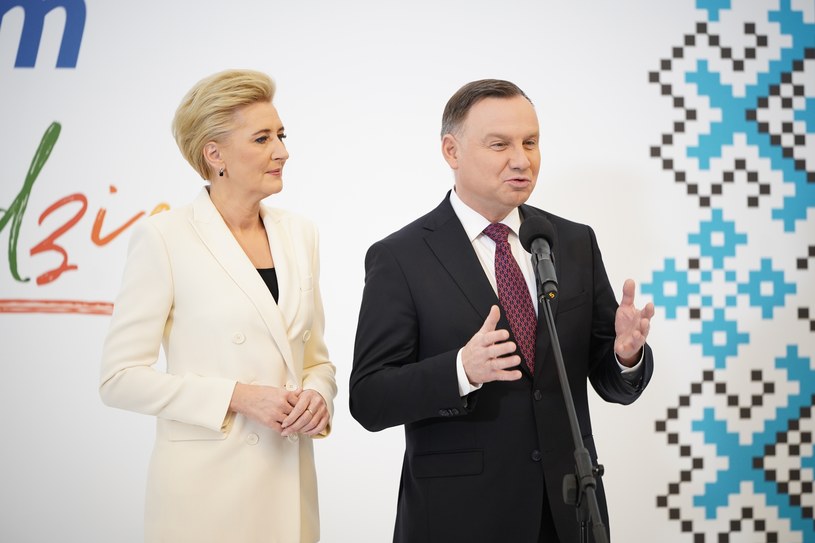 Prezydent Duda z żoną Agatą Kornhauser-Dudą /Mateusz Wlodarczyk /Agencja FORUM