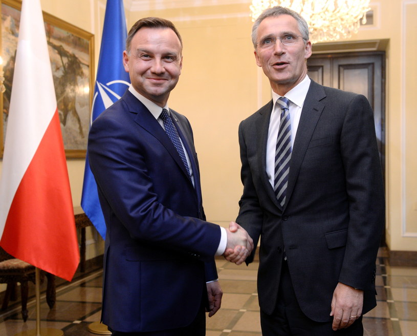 Prezydent elekt Andrzej Duda i sekretarz generalny NATO Jens Stoltenberg /Jacek Turczyk /PAP