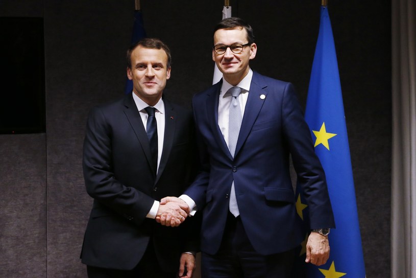 Prezydent Francji Emmanuel Macron i premier RP Mateusz Morawiecki /FRANCOIS LENOIR/POOL /PAP/EPA
