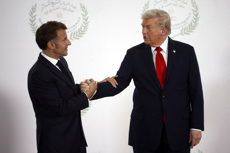 Prezydent Francji Emmanuel Macron (L), prezydent USA Donald Trump (P) /YOAN VALAT/AFP /East News