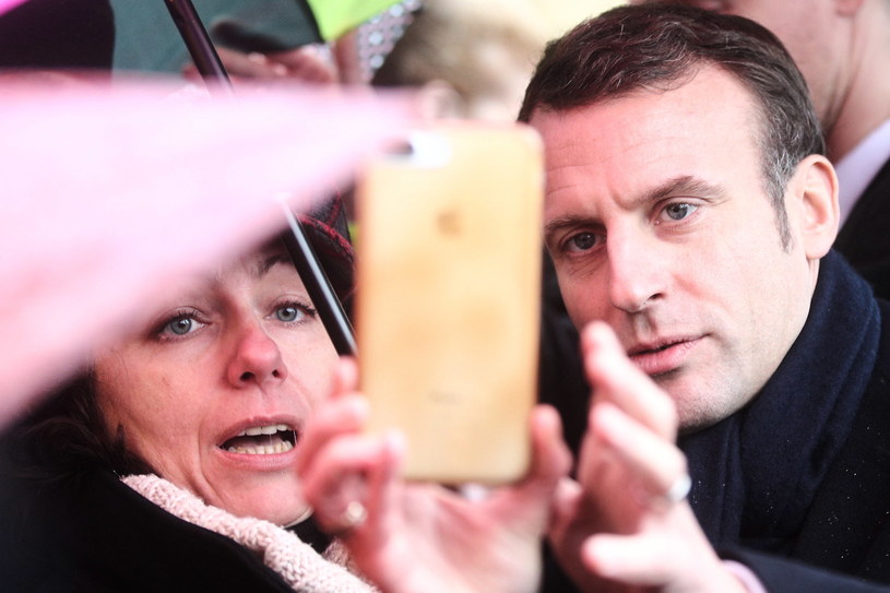 Prezydent Francji Emmanuel Macron przyjechał we wtorek do Collegium Novum Uniwersytetu Jagiellońskiego w Krakowie //Łukasz Gągulski /PAP