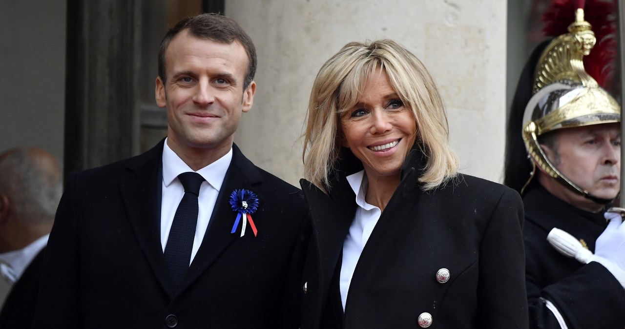 Prezydent Francji Emmanuel Macron z pierwszą damą Brigitte Macron /Getty Images