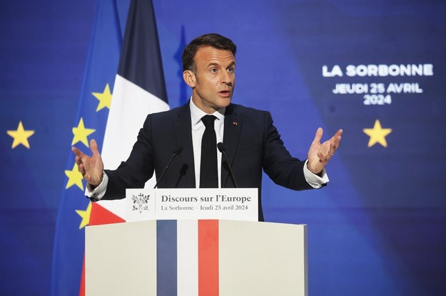 Prezydent Francji Emmanuel Macron /CHRISTOPHE PETIT TESSON /PAP/EPA