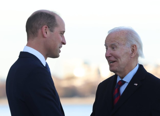 Prezydent Joe Biden spotkał się z księciem Williamem /Ian Vogler/Daily Mirror /PAP