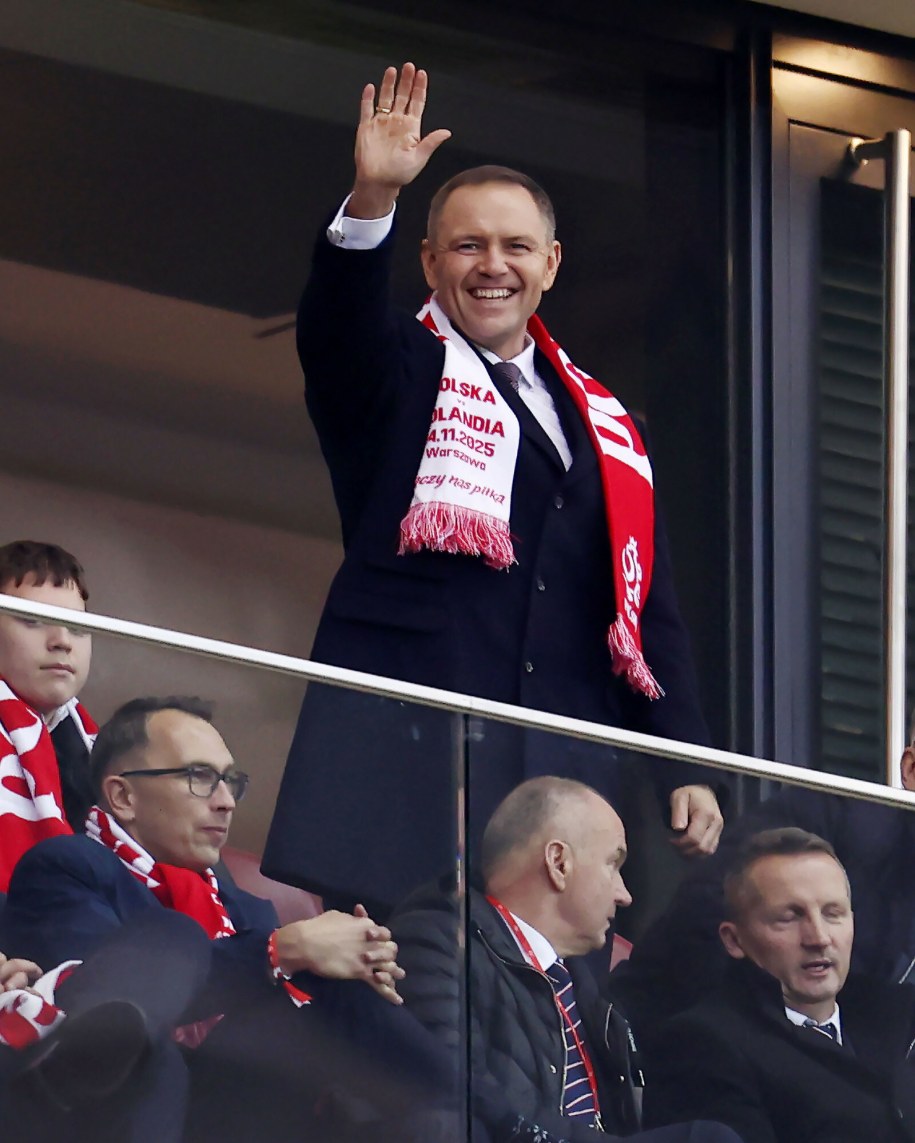 Prezydent Karol Nawrocki na trybunach Stadionu Narodowego na meczu Polska - Holandia /Piotr Matusewicz /East News