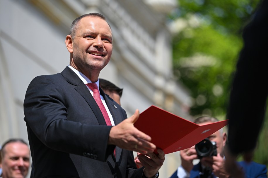 Prezydent Karol Nawrocki podczas uroczystości wręczenia nominacji sędziowskich /Marcin Obara /PAP