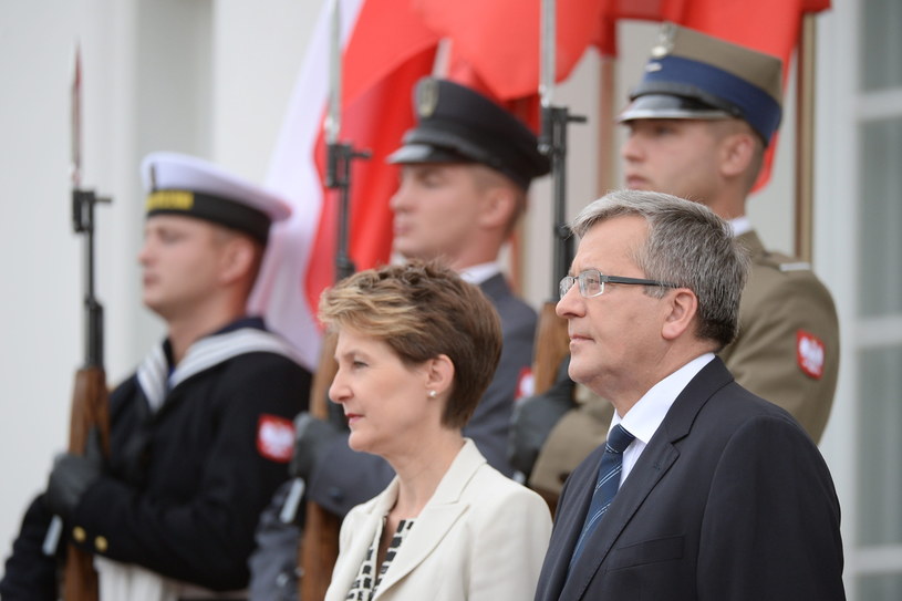 Prezydent Konfederacji Szwajcarskiej Simonetta Sommaruga i prezydent RP Bronisław Komorowski /Bartłomiej Zborowski  (PAP) /PAP