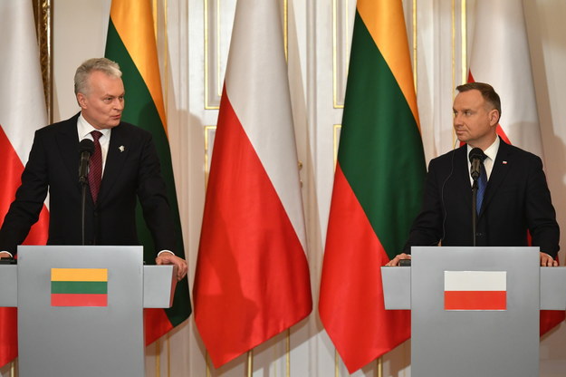 Prezydent Litwy Gitanas Nauseda (L) i prezydent RP Andrzej Duda /Piotr Nowak /PAP