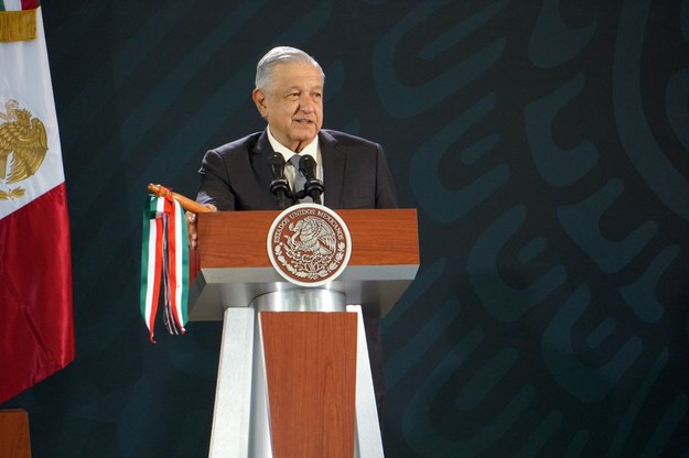 Prezydent Meksyku Lopez Obrador przedstawił na konferencji prasowej przebieg wydarzeń /Daniel Ricardez /PAP/EPA
