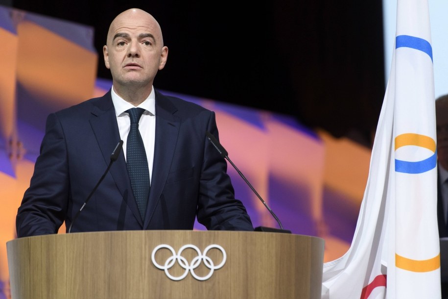 Prezydent Międzynarodowej Federacji Piłkarskiej Gianni Infantino /LAURENT GILLIERON /PAP/EPA