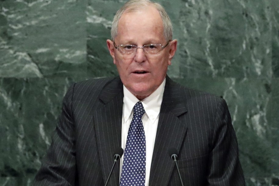 Prezydent Peru Pedro Pablo Kuczynski /JASON SZENES    /PAP/EPA
