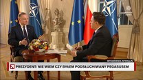 Prezydent podsłuchiwany Pegasusem? Duda: Nigdy nie szukałem odpowiedzi na to pytanie