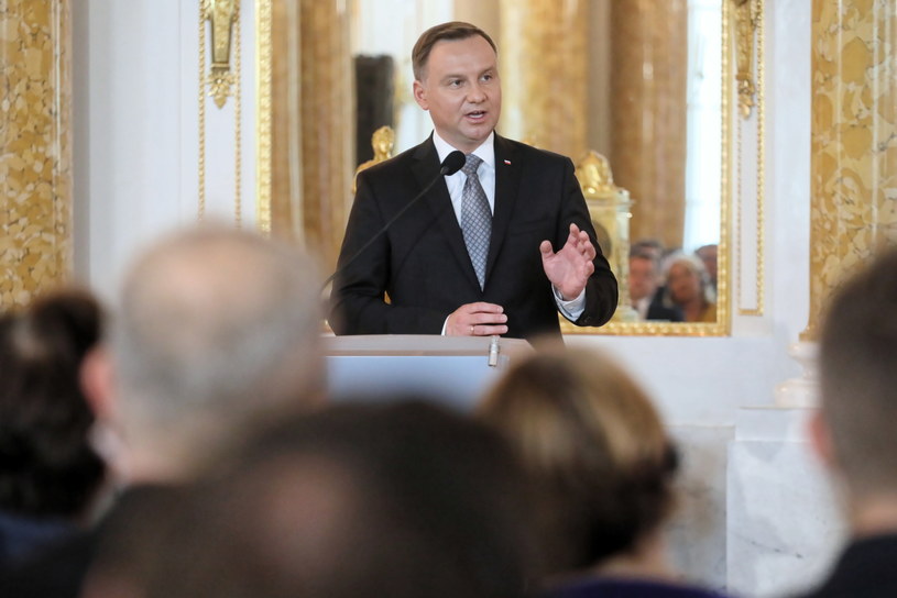 Prezydent Polski Andrzej Duda przemawia podczas konferencji „Polska i Niemcy w Europie” /Paweł Supernak /PAP