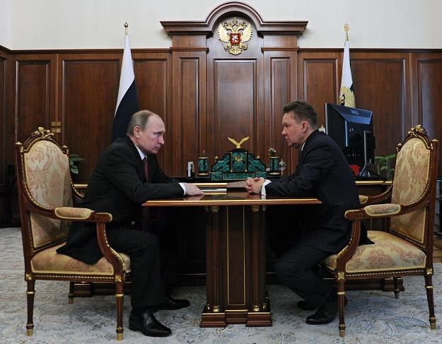 Prezydent Putin i szef Gazpromu  Miller /AFP