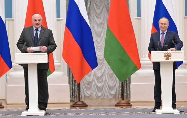Prezydent Rosji i prezydent Białorusi pojawili się na wspólnej konferencji prasowej /SERGEY GUNEEV / SPUTNIK / KREMLIN POOL /PAP/EPA