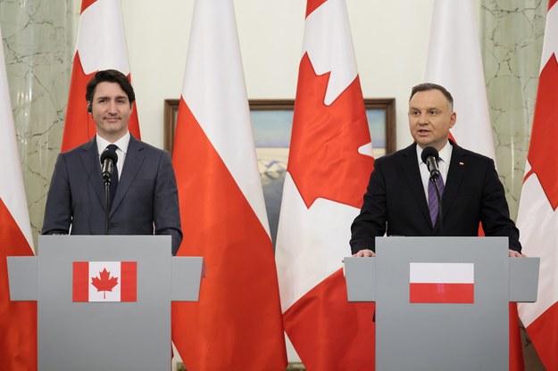 Prezydent RP Andrzej Duda i premier Kanady Justin Trudeau / 	Leszek Szymański    /PAP
