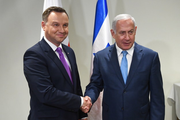 Prezydent RP Andrzej Duda (L) oraz premier Izraela Benjamin Netanjahu. /Radek Pietruszka /PAP